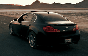 a car parked on the side of a road