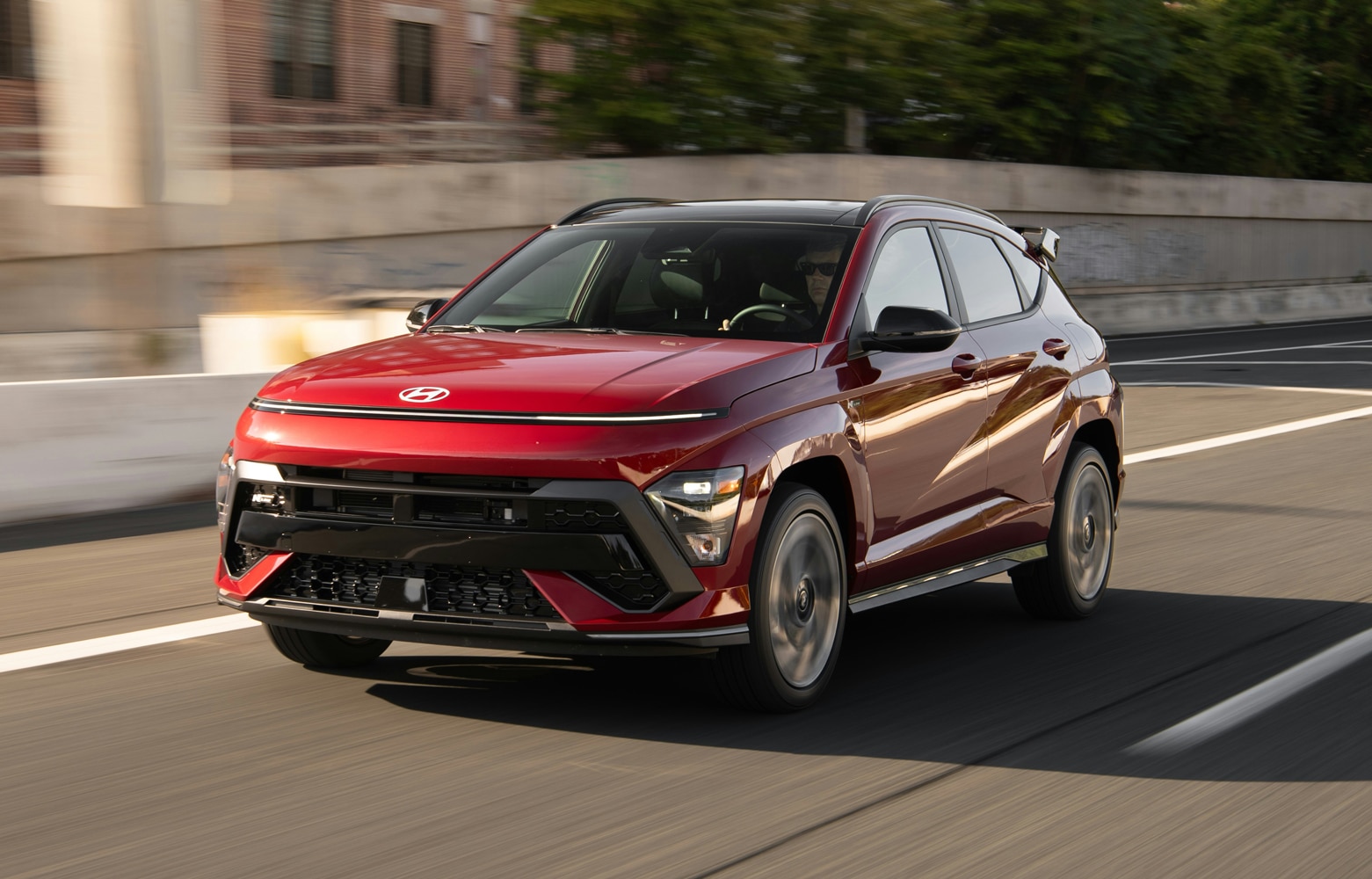 a car parked on the side of a road
