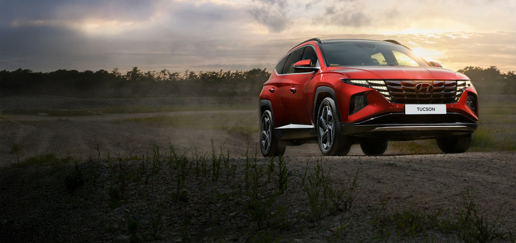 a car parked in a field