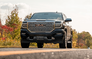 a car driving on a road